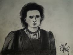 Portret Marii Skłodowskiej-Curie autorstwa Elżbiety Kus, 2019